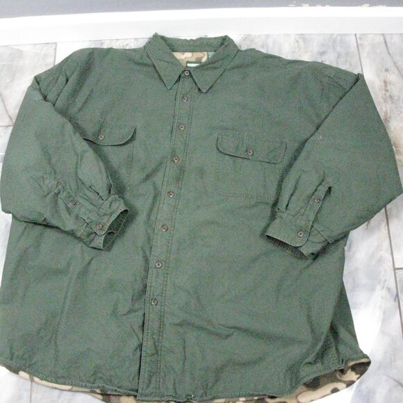 Falls Creek Men's Green Fleece Lined Shacket Size 3X - Picture 3 of 6